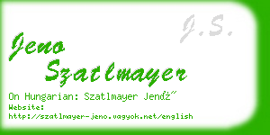 jeno szatlmayer business card